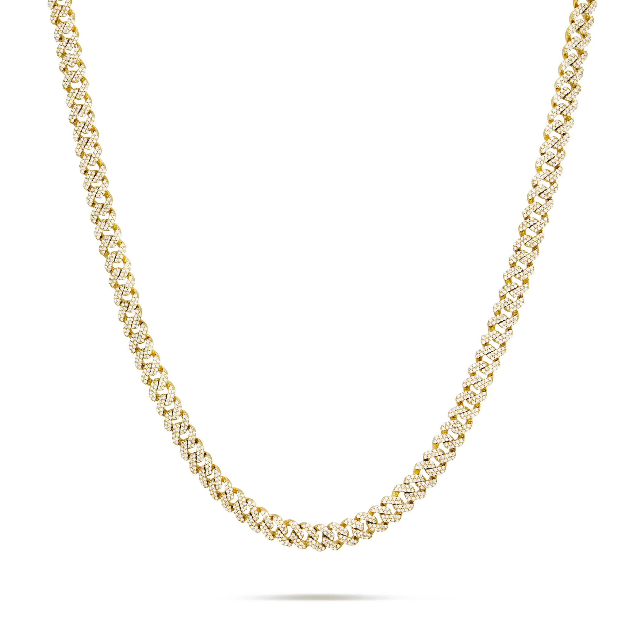 10K Gold 3.75ctw Mini Diamond Cuban Chain