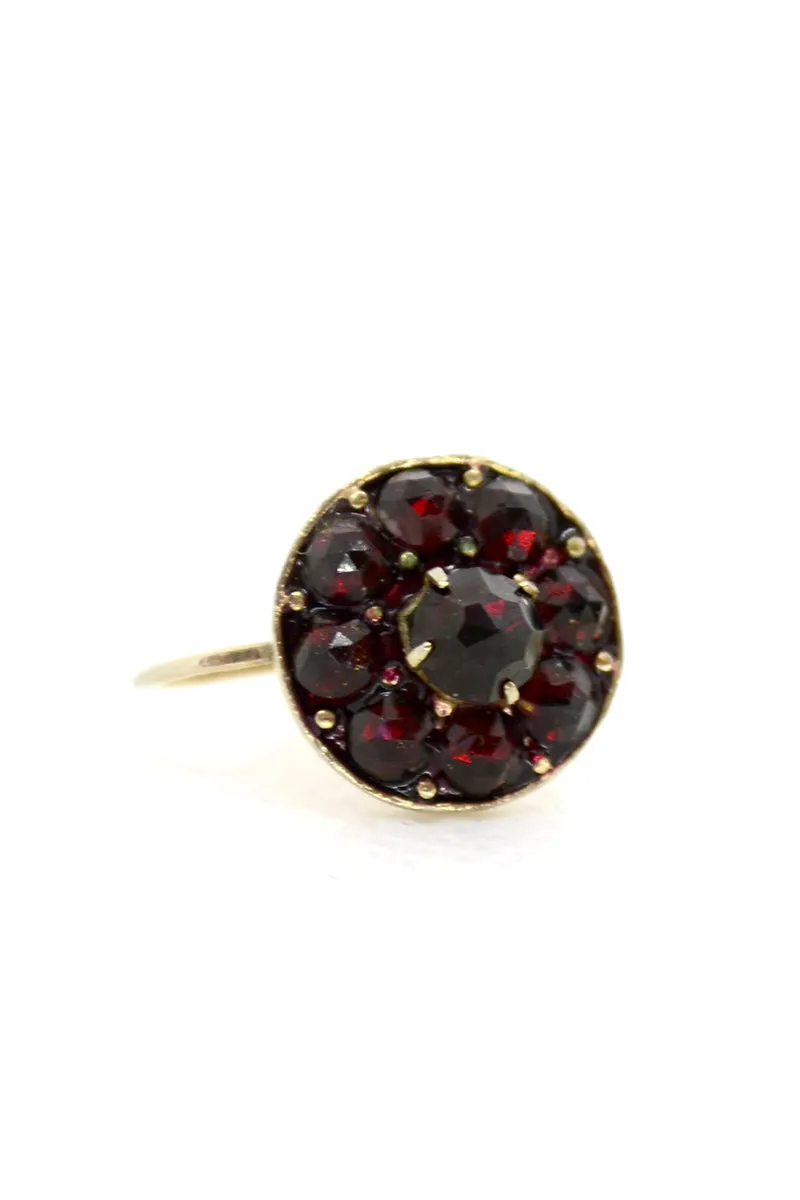 10k Gold Bohemian Garnet Screwback Earrings