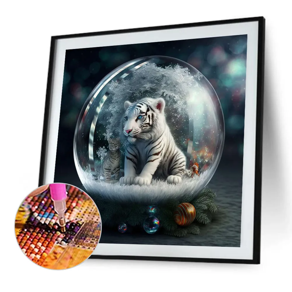 12 Zodiac Crystal Ball Tiger - Full Round Drill Diamond Painting 30*30CM