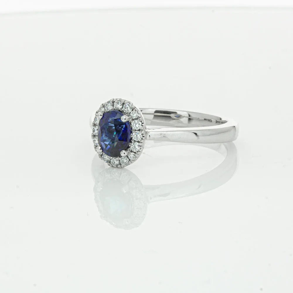 18ct White Gold 1.00ct Sapphire & Diamond Eclipse Ring