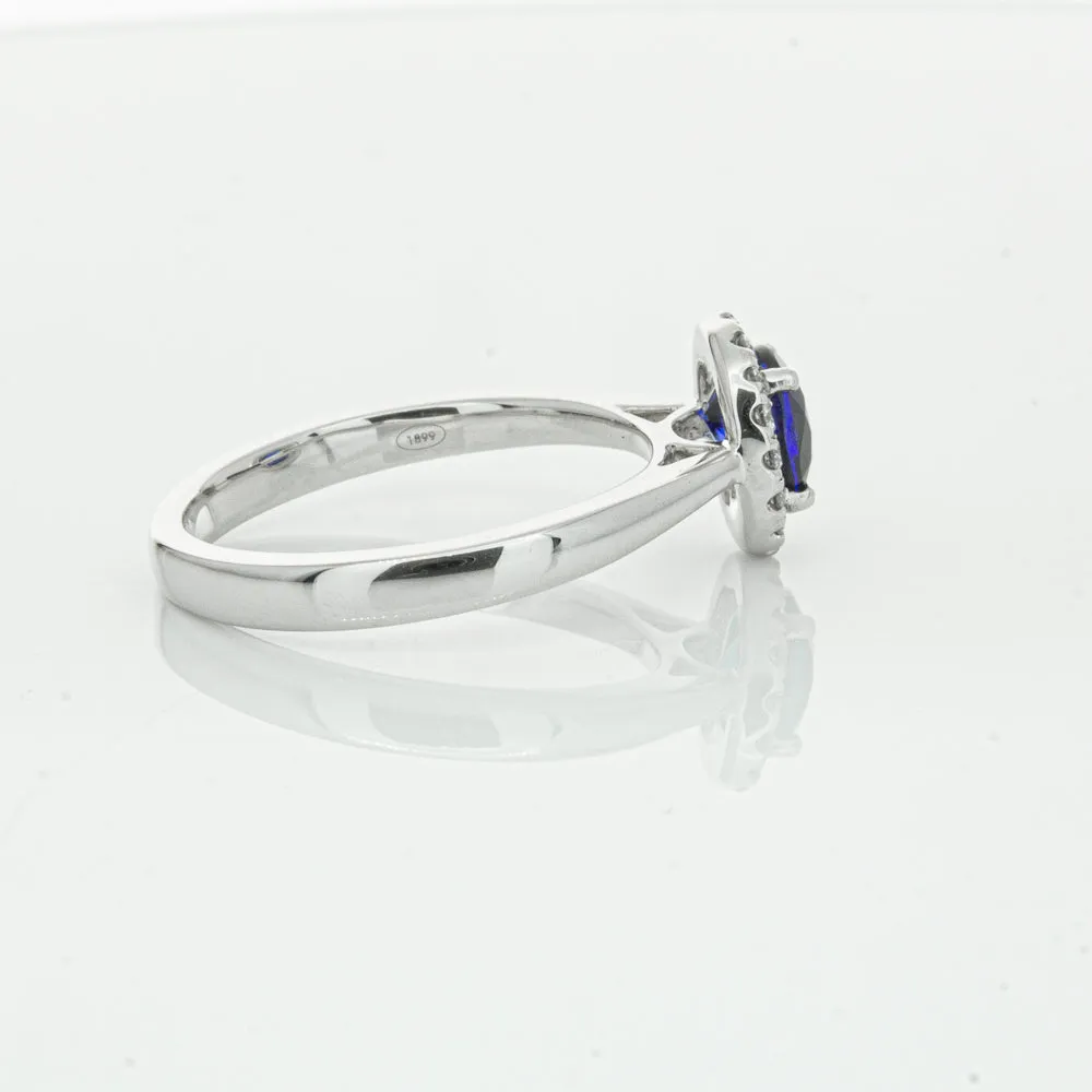 18ct White Gold 1.00ct Sapphire & Diamond Eclipse Ring