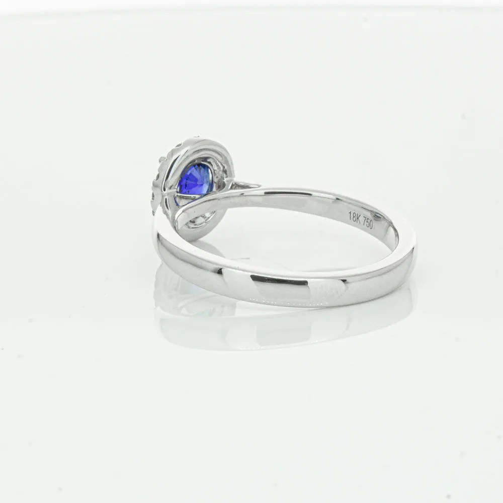 18ct White Gold 1.00ct Sapphire & Diamond Eclipse Ring