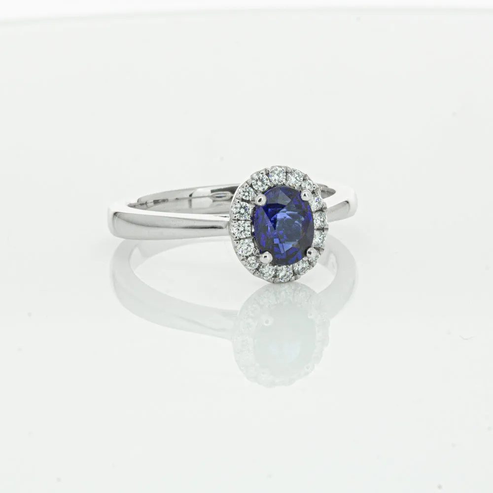18ct White Gold 1.00ct Sapphire & Diamond Eclipse Ring