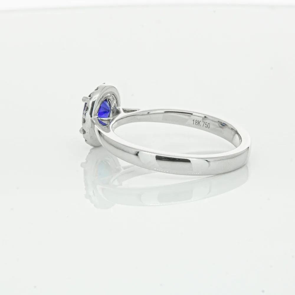 18ct White Gold 1.00ct Sapphire & Diamond Eclipse Ring