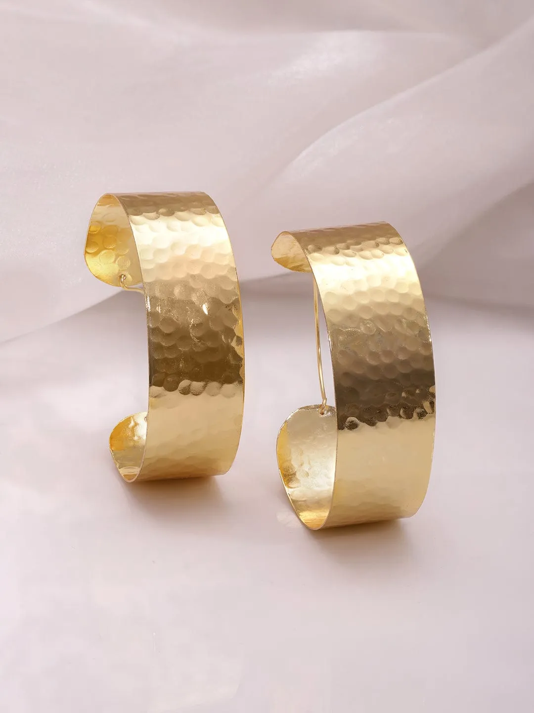 18KT Gold Plated Brass Intricate Hoop Earrings