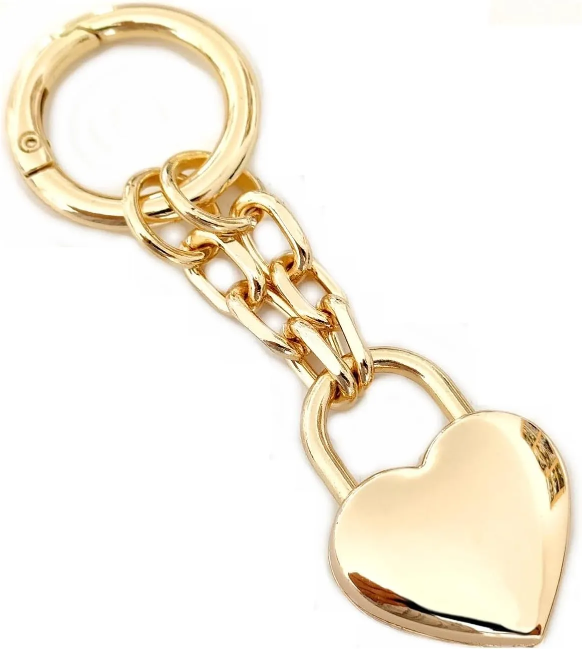 Agromusk Gold Heart Padlock Bag Charms,Heart Shaped Keychain Accessories for Women Handbag Purse Charm Chain Gift