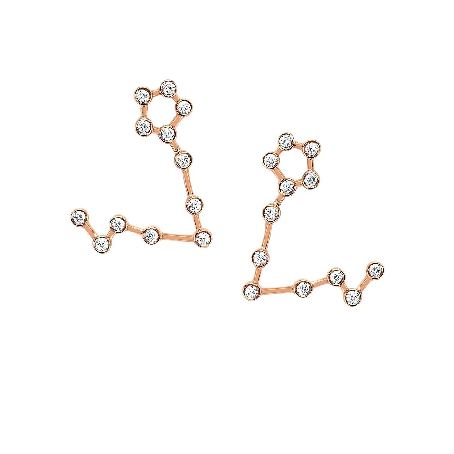 Baby Pisces Diamond Constellation Earrings