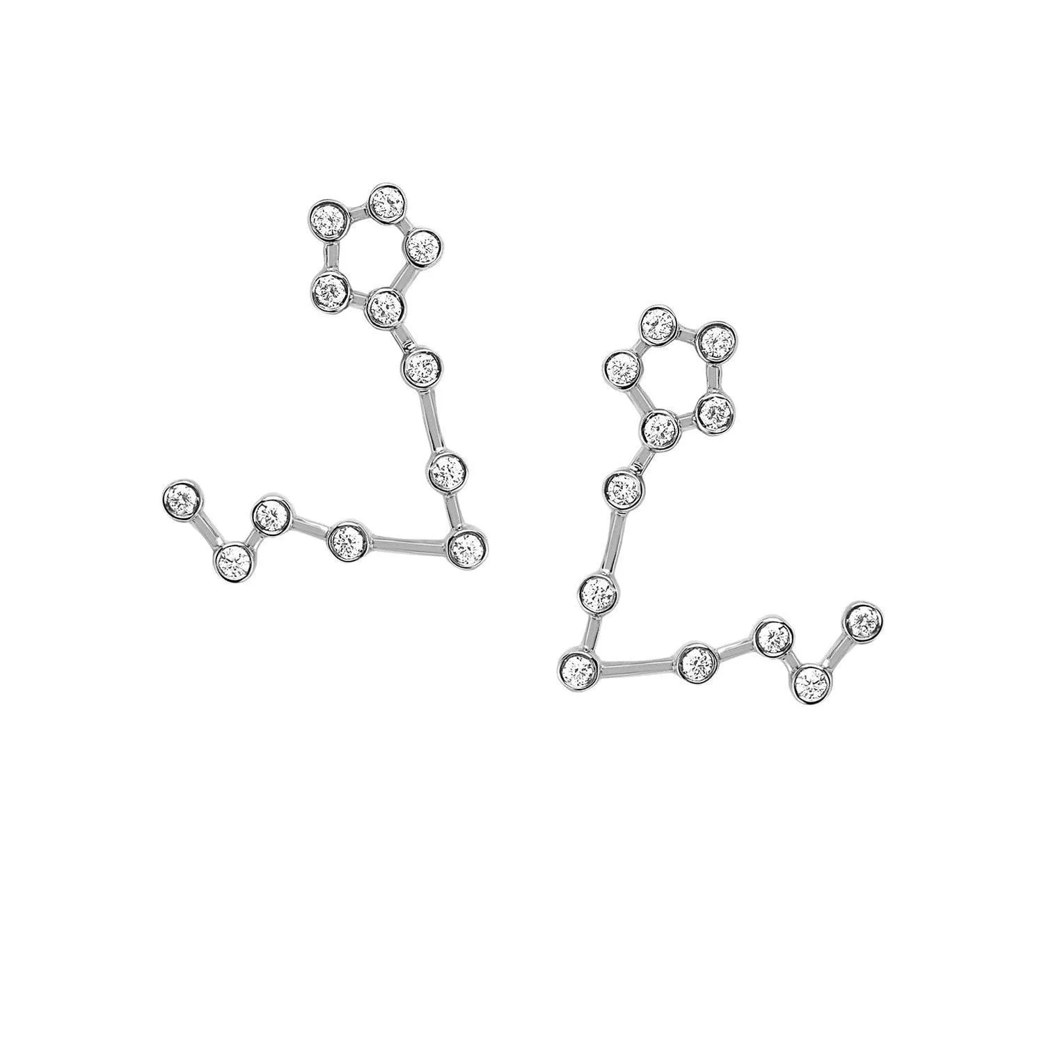 Baby Pisces Diamond Constellation Earrings