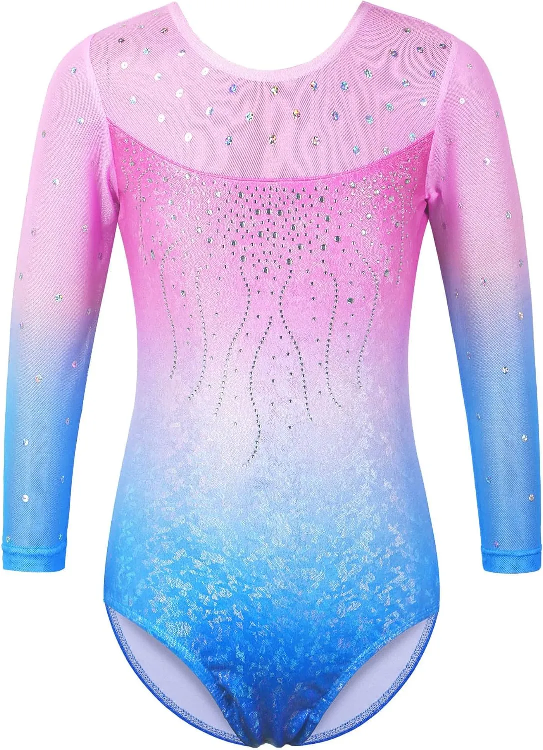 BAOHULU Gymnastics Leotards for Toddler Girls Patriotic Sparkle Red Blue Athletic Dancewear