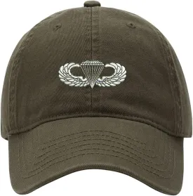 Baseball Caps Men Army Airborne Paratrooper Wings Embroidered Dad Hat Washed Cotton Adjustable Embroidery Caps