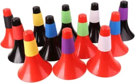 BESPORTBLE Flat Base Cone Set Red Football Obstacle Cones Windproof Sign Barrel for Outdoor Games