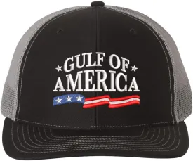 BestSyracuse Gulf of America Flag 2025 Embroidered Trucker Hat Adjustable Mesh Snapback