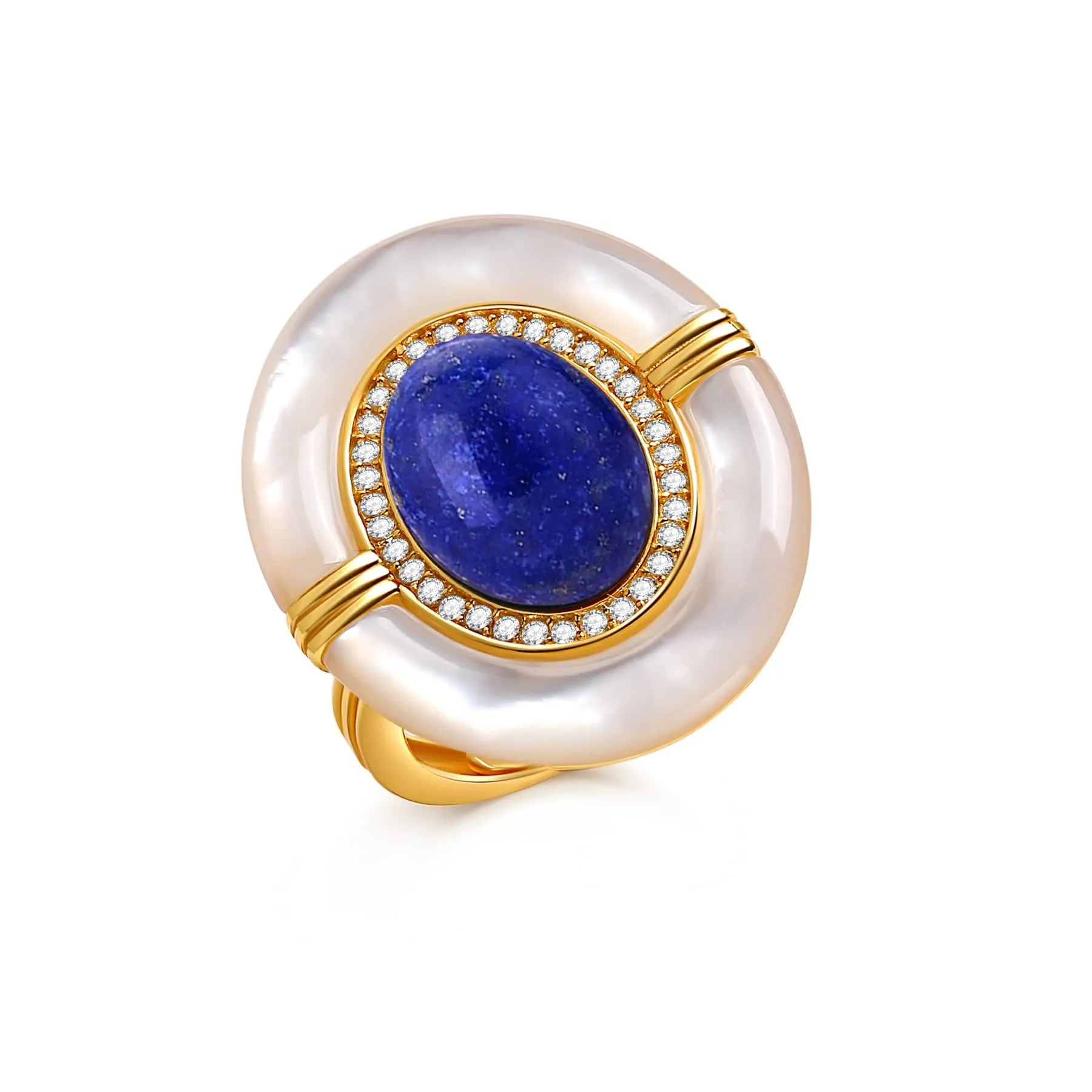 Blue Lapis Lazuli Mother Of Pearls Earrings, Necklace, Ring( Purchase individually)