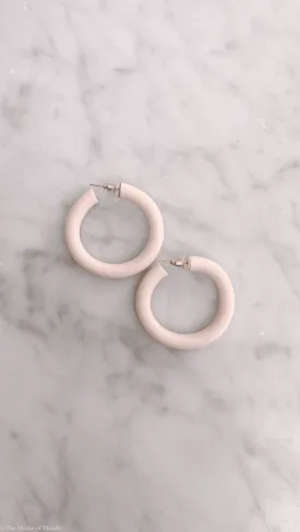 Blush Pink Polymer Clay Hoop Earrings