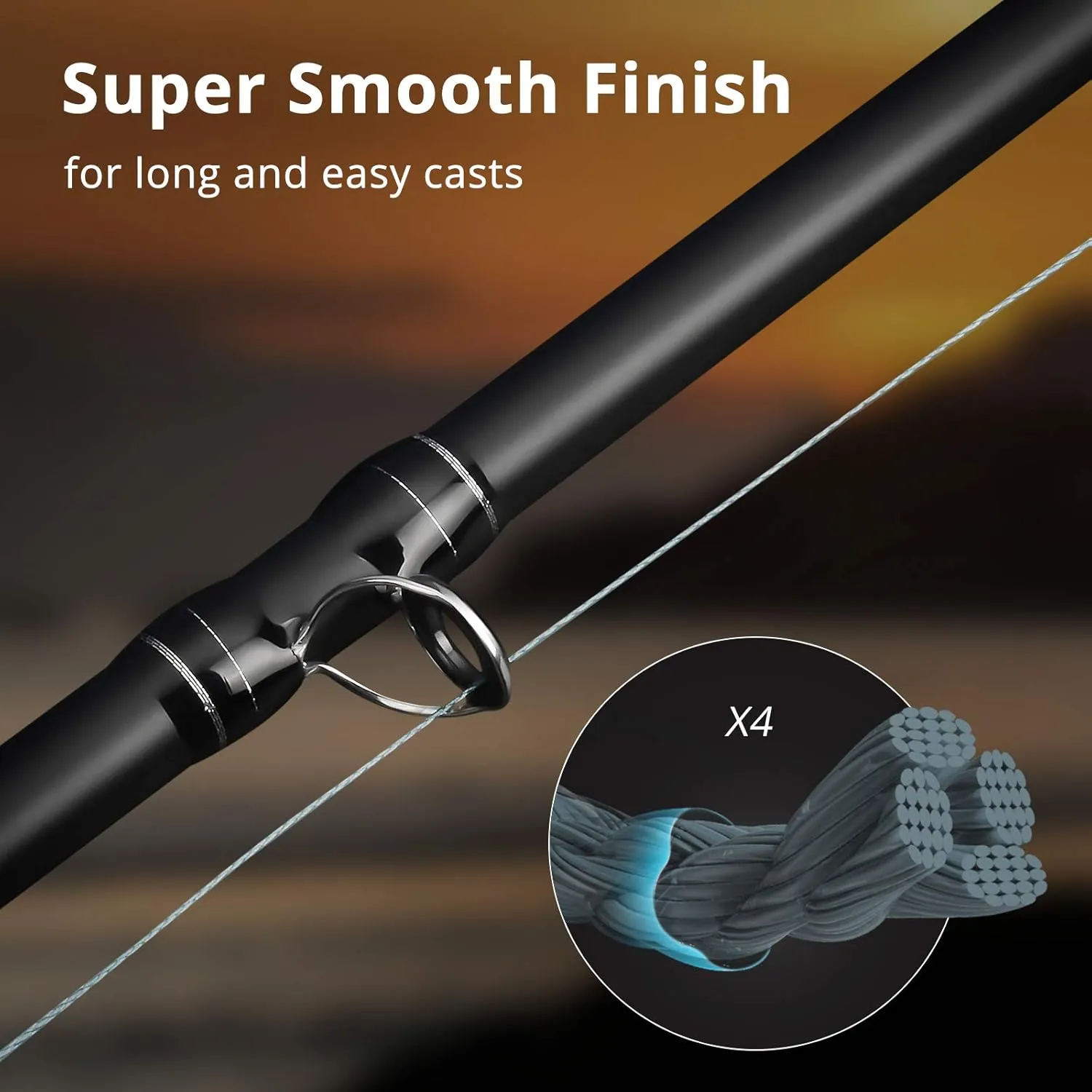 Calamus Bastion Braided Fishing Line -Abrasion Resisting Braided Lines  Thin Diameter Superline  Zero Stretch  4 Strand MultiTuf Fiber Braid Line