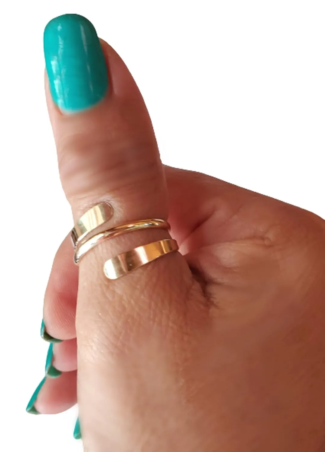 California Toe Rings 14k Gold Filled Yoga Wire Wrap Band Adjustable Thumb Ring