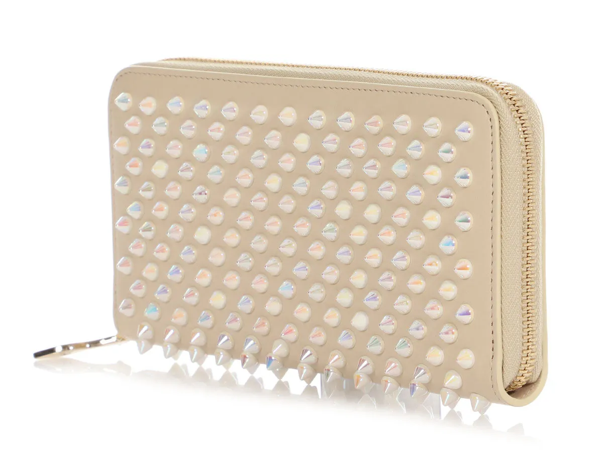 Christian Louboutin Ivory Iridescent Spike Panettone Wallet