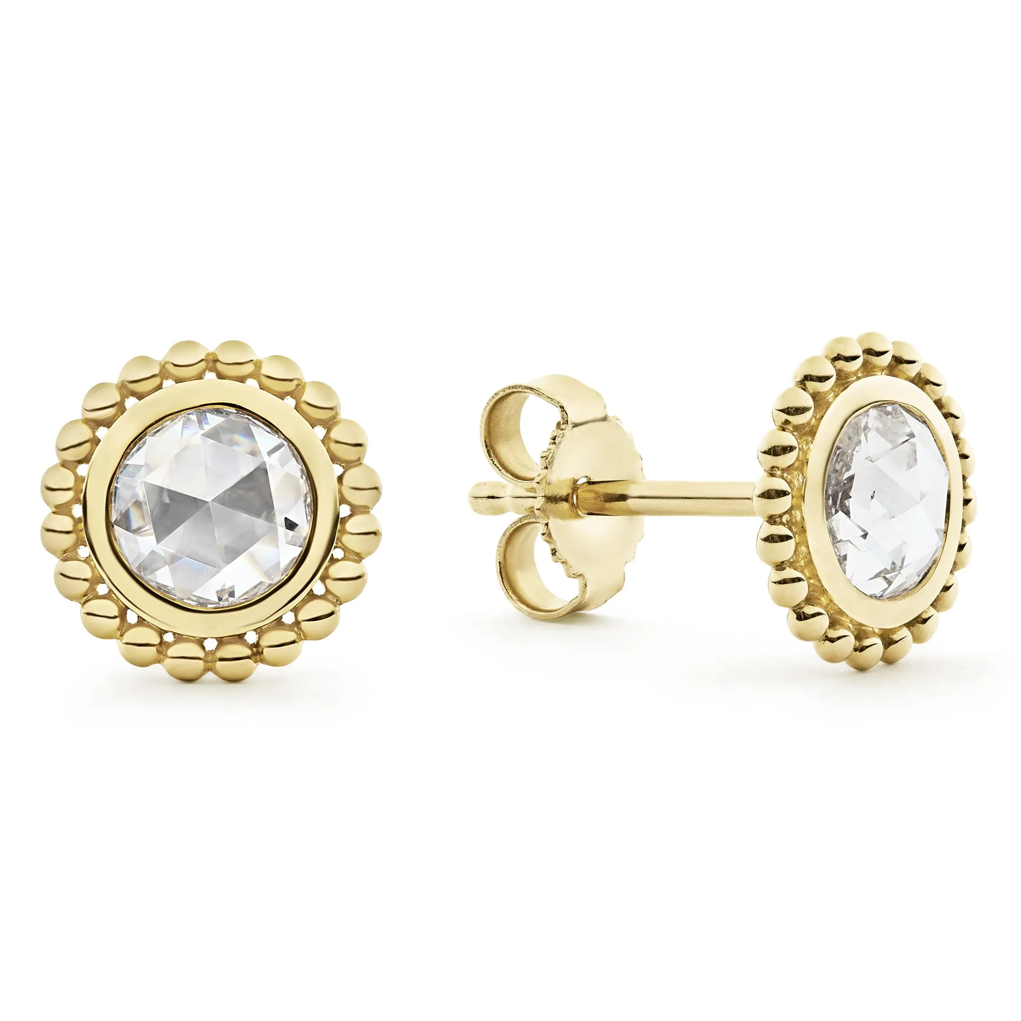 Covet Large Rose Cut Diamond Stud Earrings