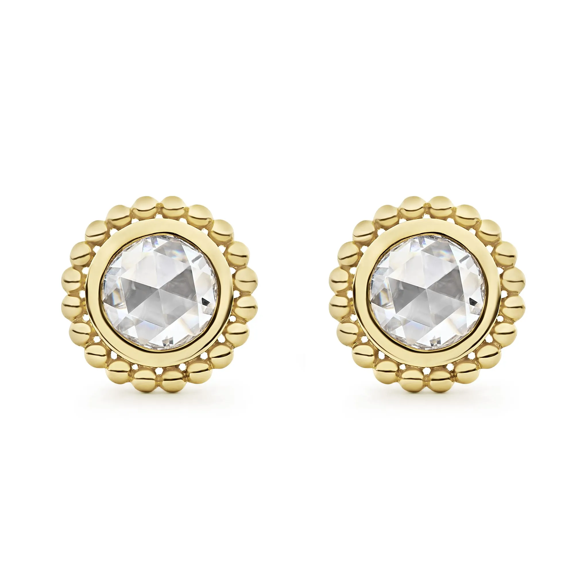 Covet Large Rose Cut Diamond Stud Earrings