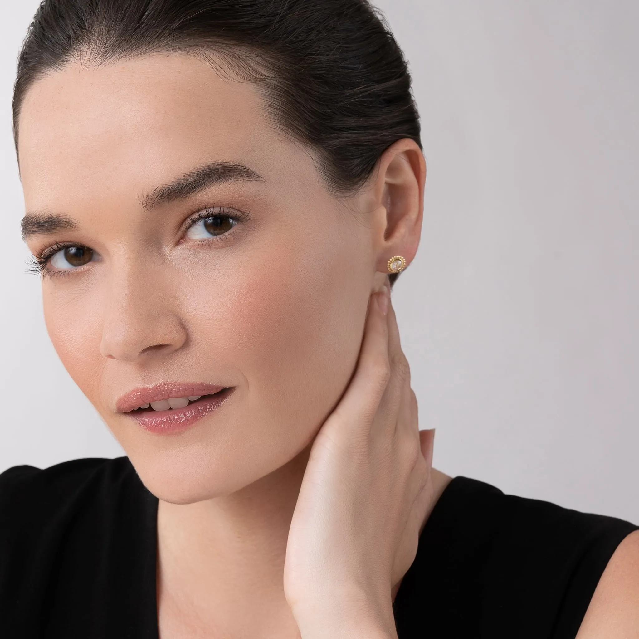 Covet Large Rose Cut Diamond Stud Earrings