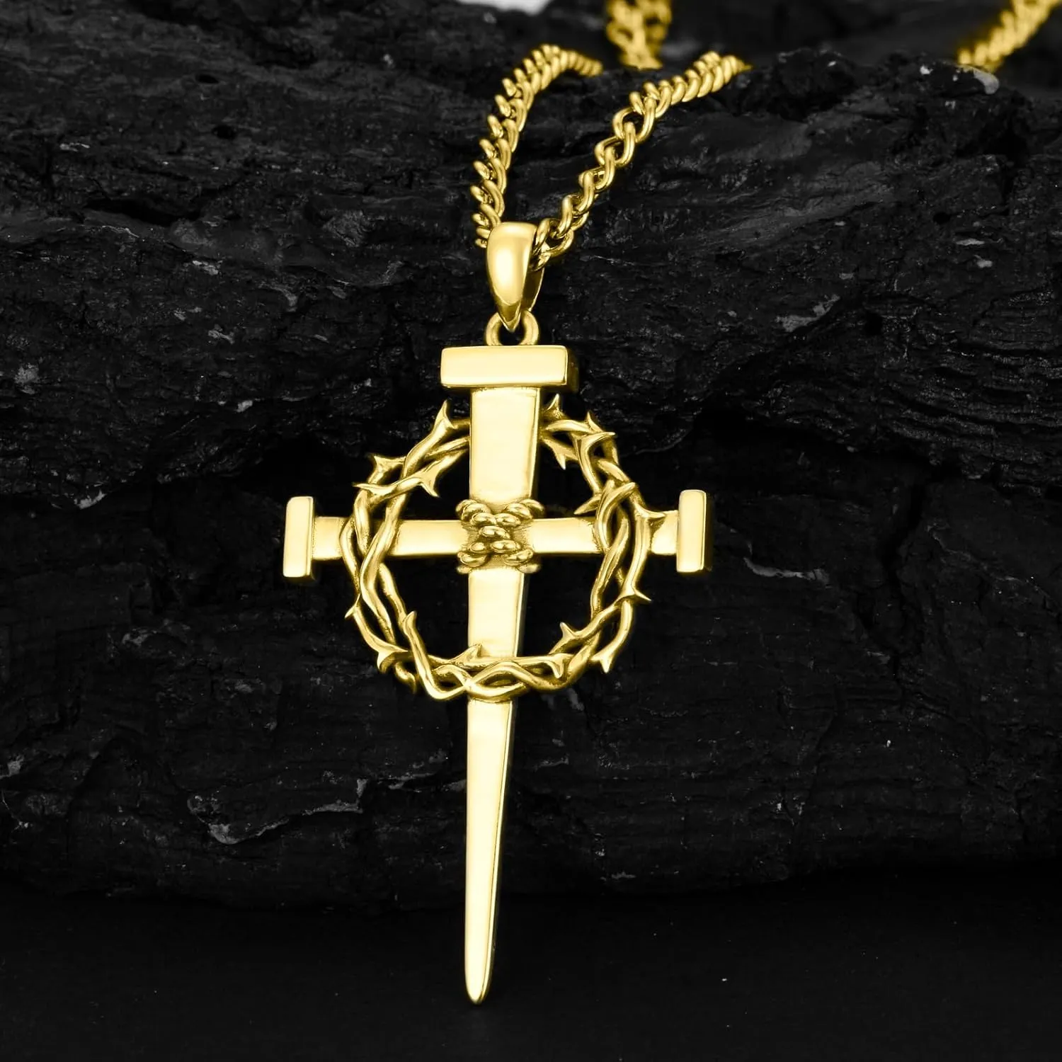 Cross Necklace 925 Sterling Silver Christian Jewelry for Men