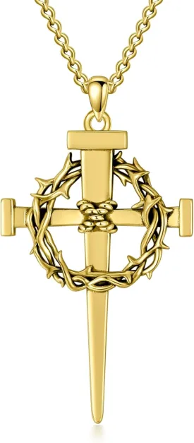 Cross Necklace 925 Sterling Silver Christian Jewelry for Men