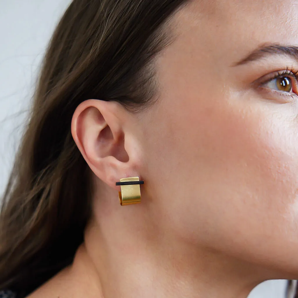 Dash Huggie Earrings - Mixed Metals