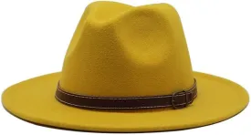 DHAEY and Winter Woolen Felt Hat Men's Wool Top Hat Gentlemen's Jazz Flat Brim Hat Luopan Caps & Hats (Color : Rose Red, Size : Large(59-61cm))