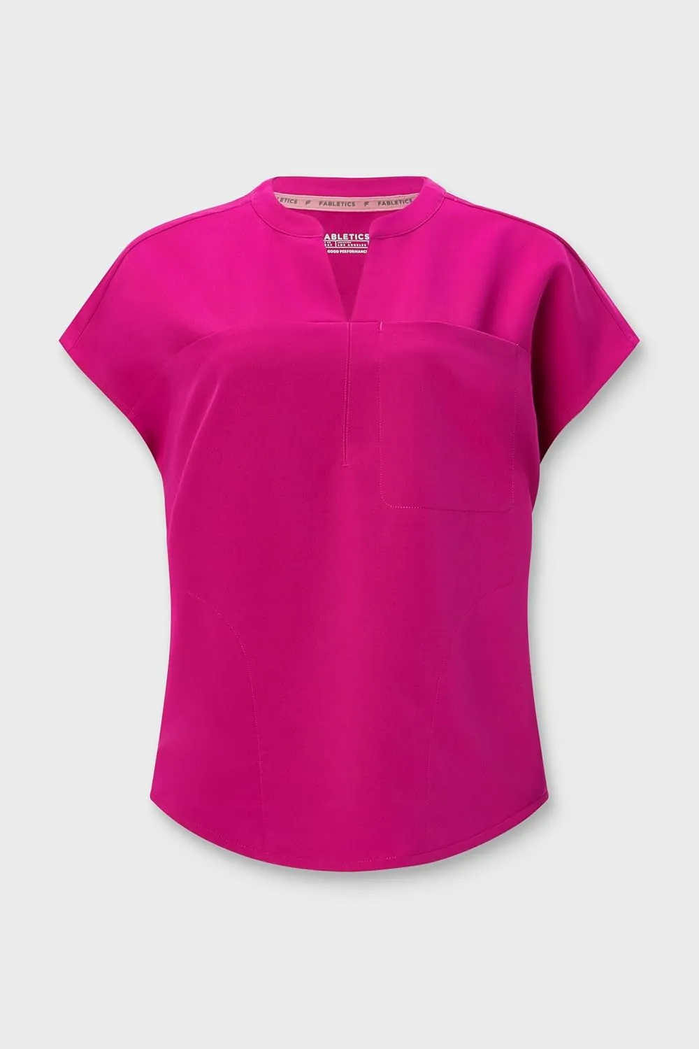 Fabletics Women's Evolve 3-Pocket Scrub Top with an Oversized Fit - MotionTech, 4-Way Stretch, Wrinkle-Resist, Anti-Shrink