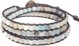 Genuine Stone Wrap Bracelets for Women Natural Crystal Beaded Wrap Bracelet 2/3/5 Adjustable Bohemian Bracelets Jewelry Gifts for Women Mom