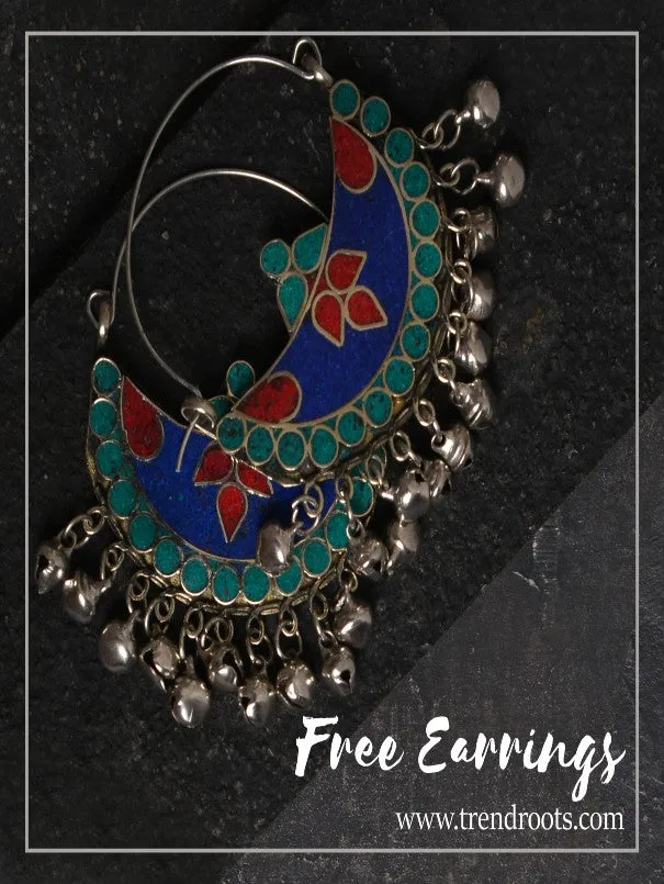 Giveaway Blue Chandbali Earring