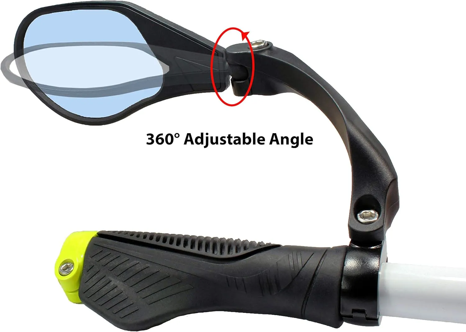 Hafny New Handlebar Bike Mirror, HD,Blast-Resistant, Glass Lens, HF-MR088LS (Left) (HF-M903LB-FR01 (Handlebar Fitting Left Side, Blue Glass))