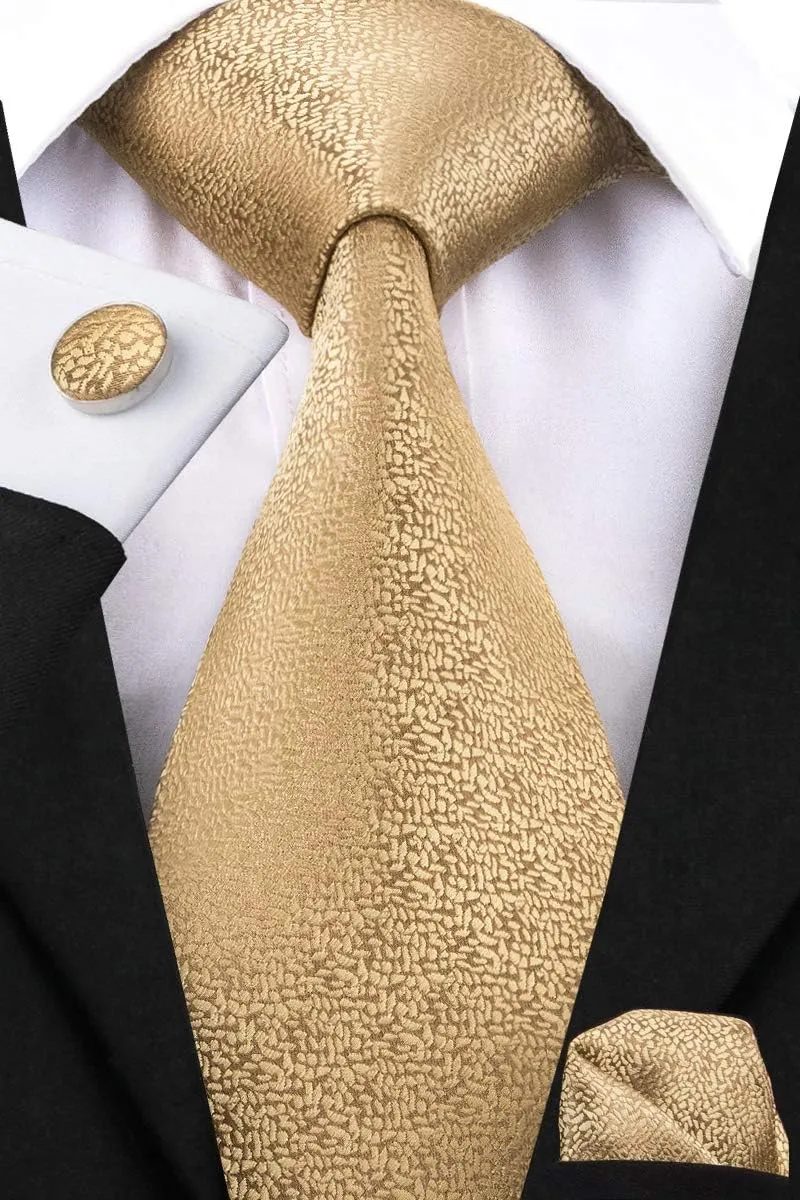 Hi-Tie Men Ties Bowtie Set Woven Silk Necktie Bow Tie and Pocket Square Cufflinks Set with Tie Clip or Flower Lapel Pin