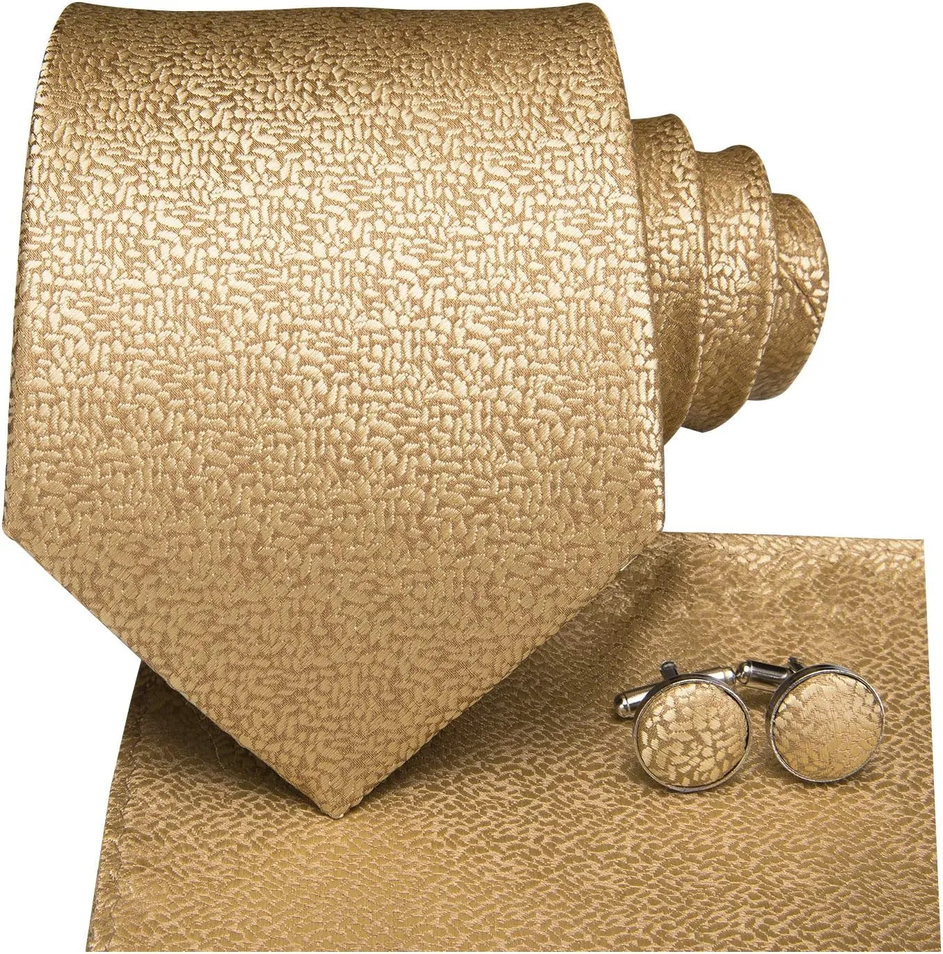 Hi-Tie Men Ties Bowtie Set Woven Silk Necktie Bow Tie and Pocket Square Cufflinks Set with Tie Clip or Flower Lapel Pin