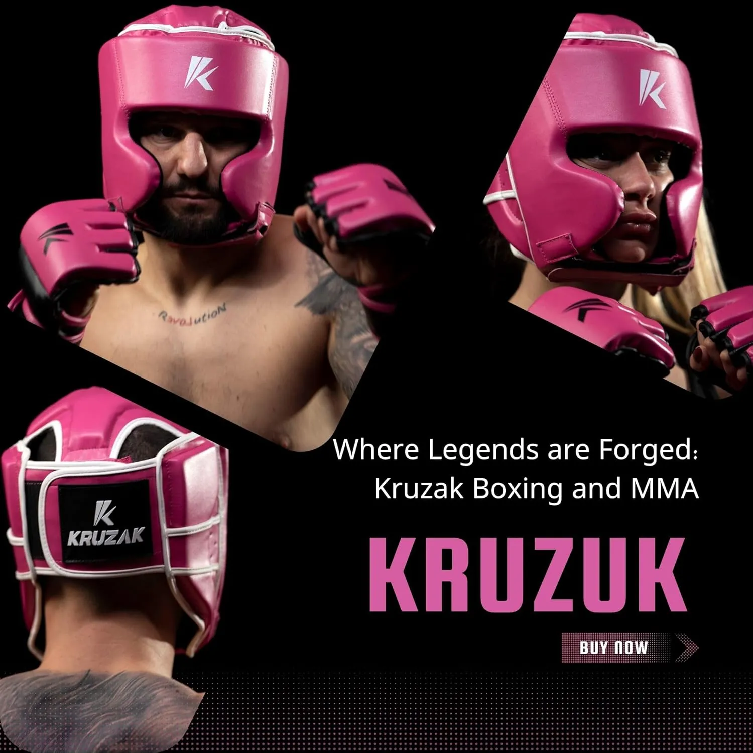 Kruzak Unisex Boxing Headgears - MMA Training, Adjustable Padded, Kara,Muay Thai Headgear, Kickboxing, Sparring, Martial Arts, Karate, Taekwondo MMA Body Equipment