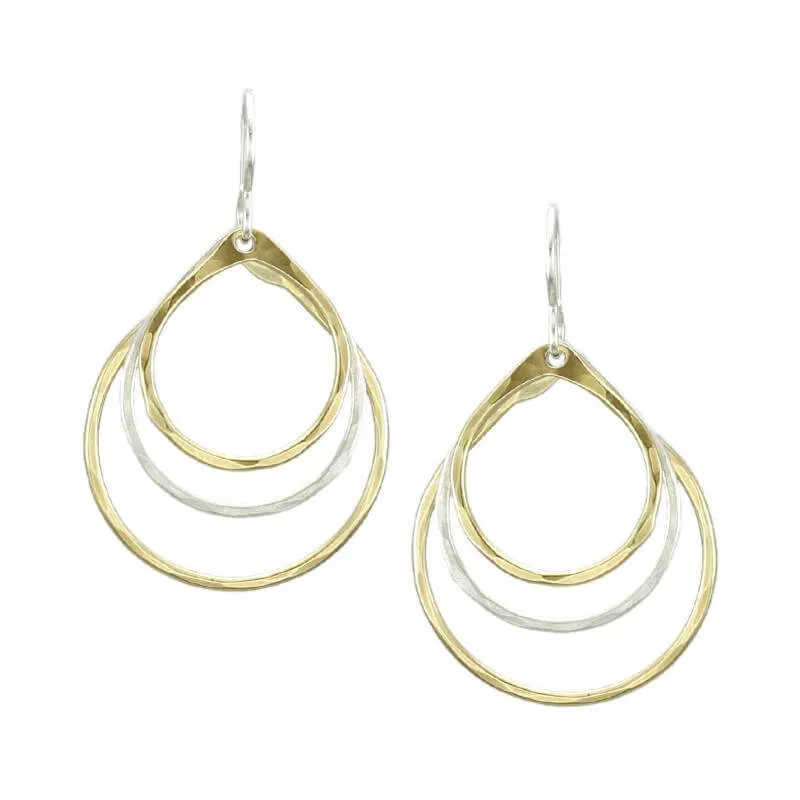 Marjorie Baer Triple Teardrop Hoop Earrings