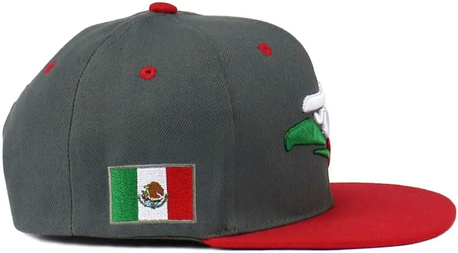 Mexican Mexico Hat Hecho En Mexico Eagle Aguila Embroidered Adjustable Snapback Flat Bill Baseball Cap