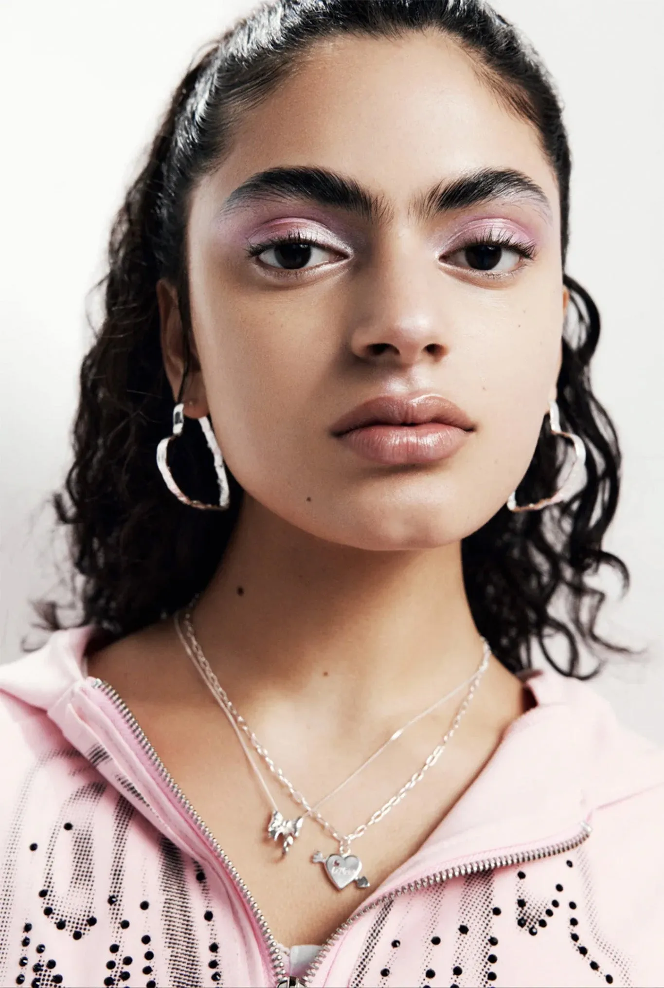 Milk Bottle Heart Hoops | Silver