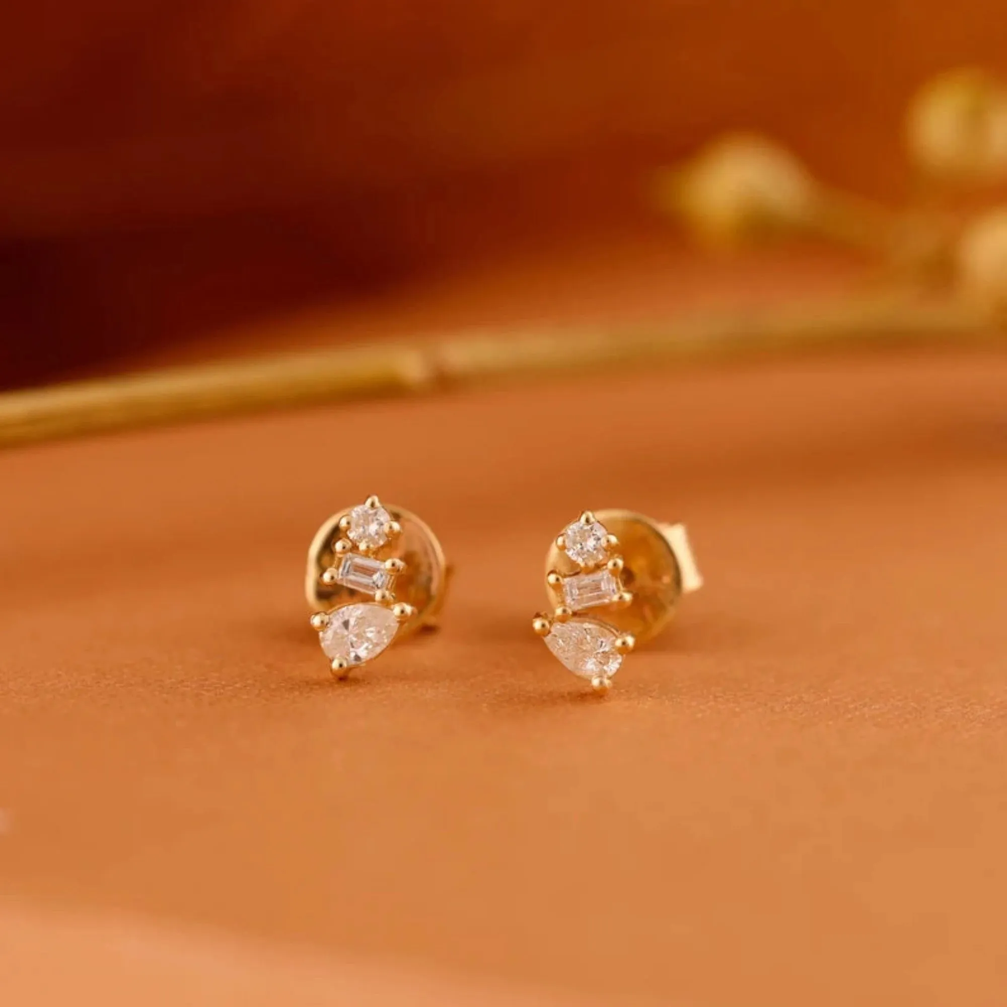 Mixed Diamond Cluster Studs, Lagrima