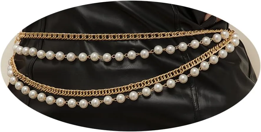 MODRSA Chain Belt Chain Silver Chain Belt Gold Chain Belt with Chain Sunflower Butterfly Waist Chain Belt Plus Size Long