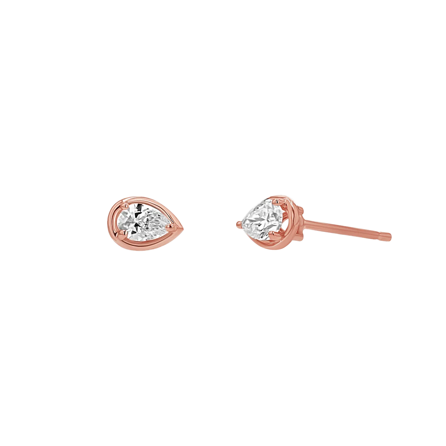 Pear Diamond Stud Earrings