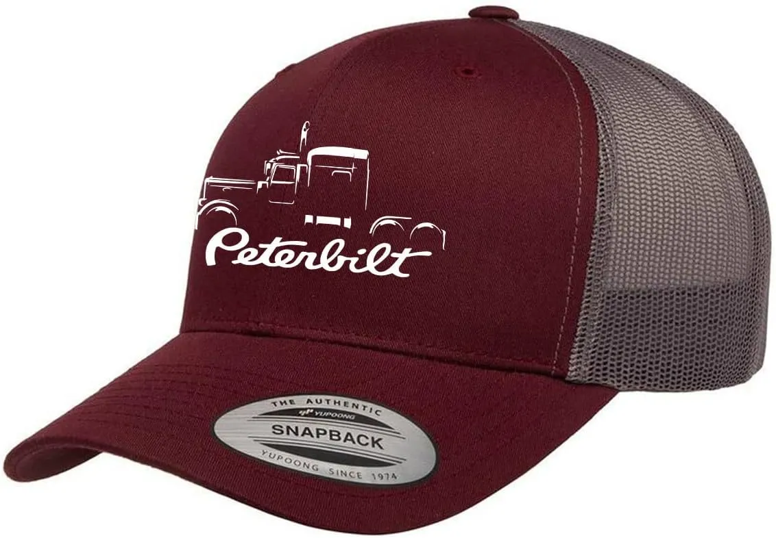 Peterbilt 389 Semi Truck Fully Embroidered YP 6606 Snapback Trucker Fitted Cap