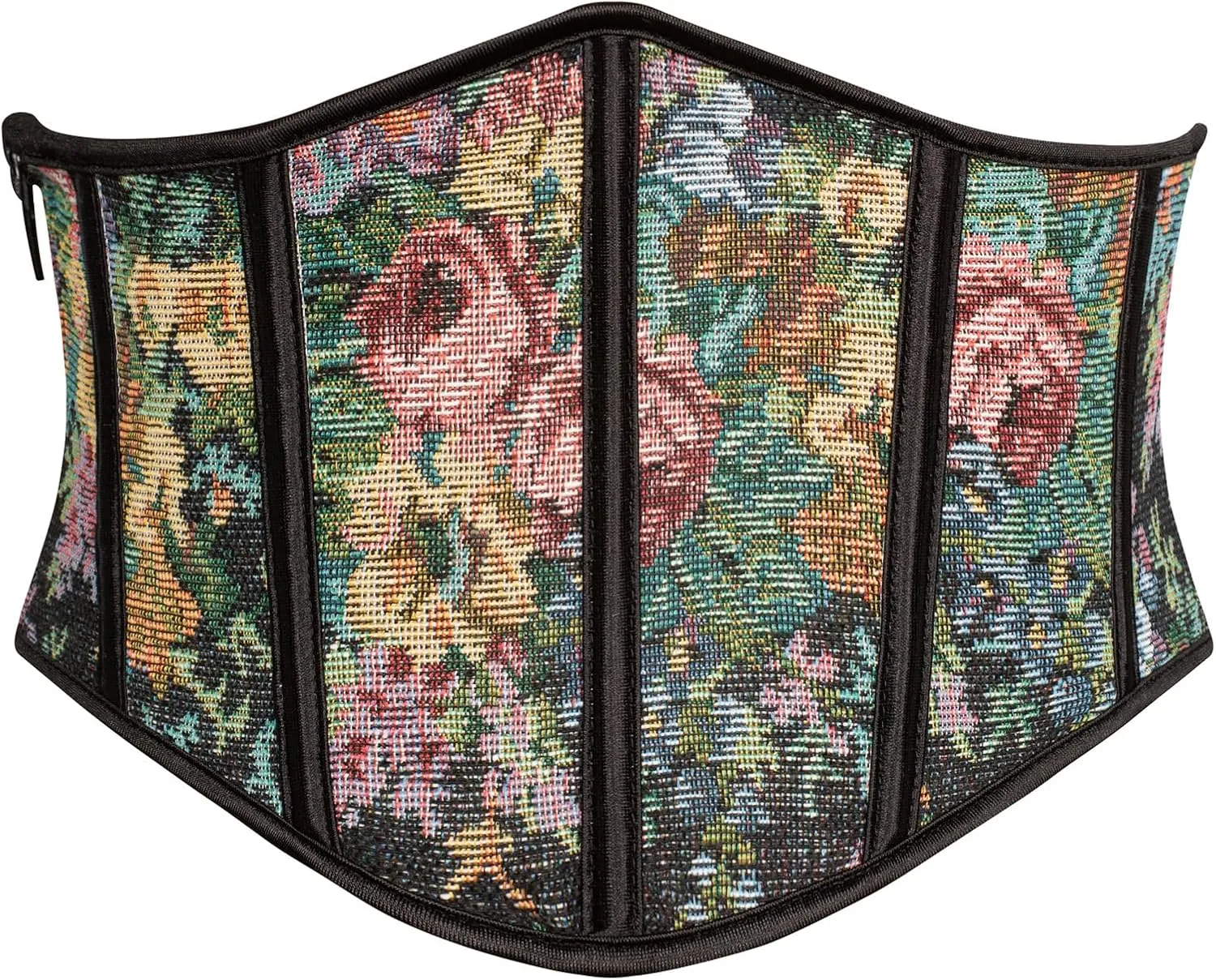 Scarlet Darkness Women Corset Belt Renaissance Floral Printed Underbust Wide Corset