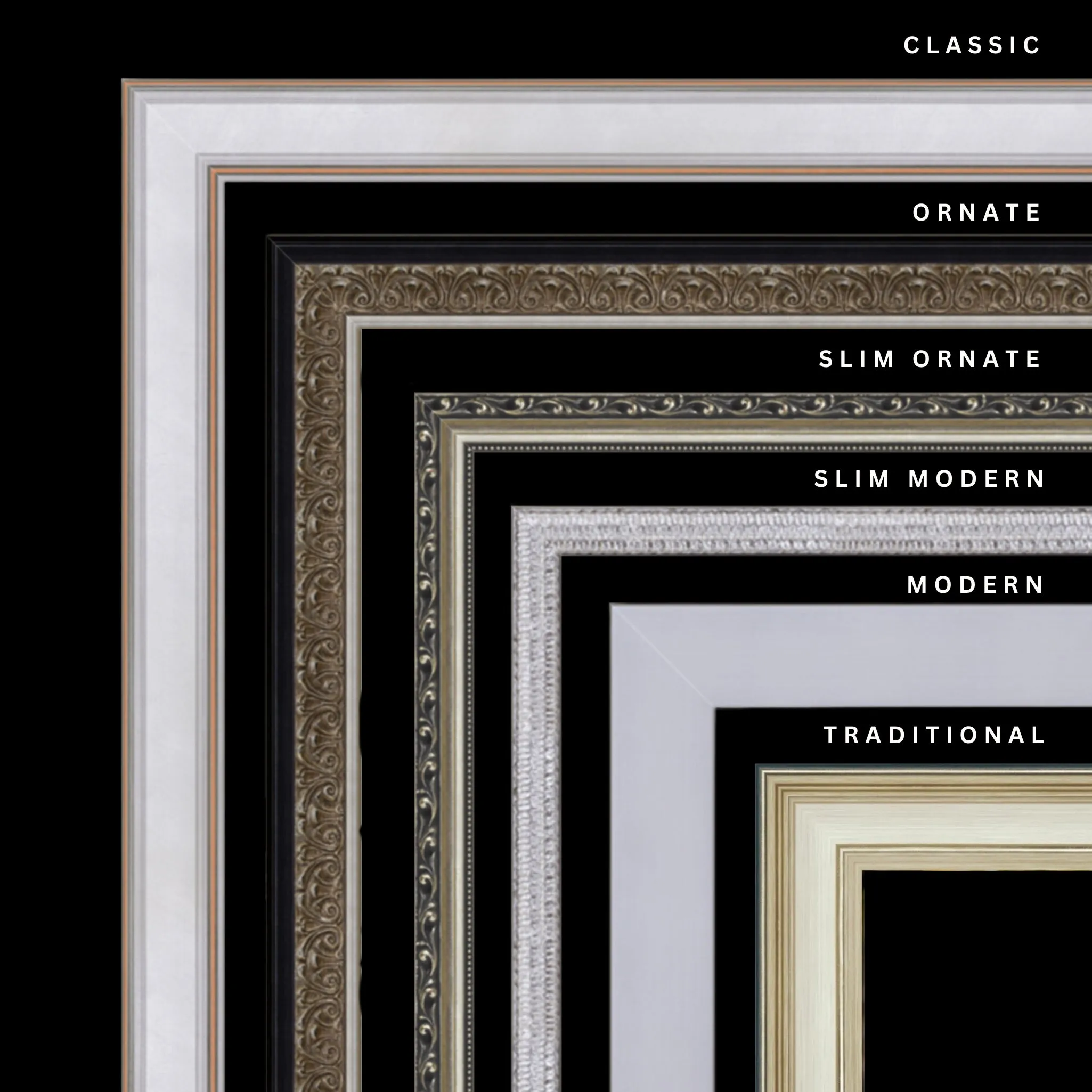 Silver 42x32 Picture Frame Ornate Traditional Classic Antique