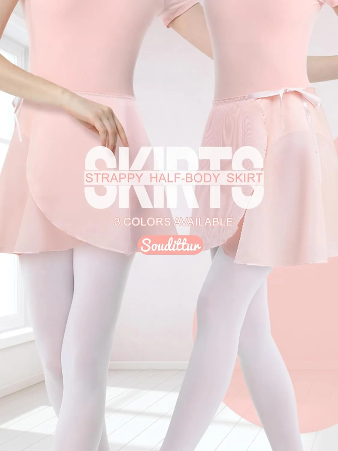 Soudittur Ballet Wrap Skirts Chiffon Dance Skirt for Toddler/Girls/Women