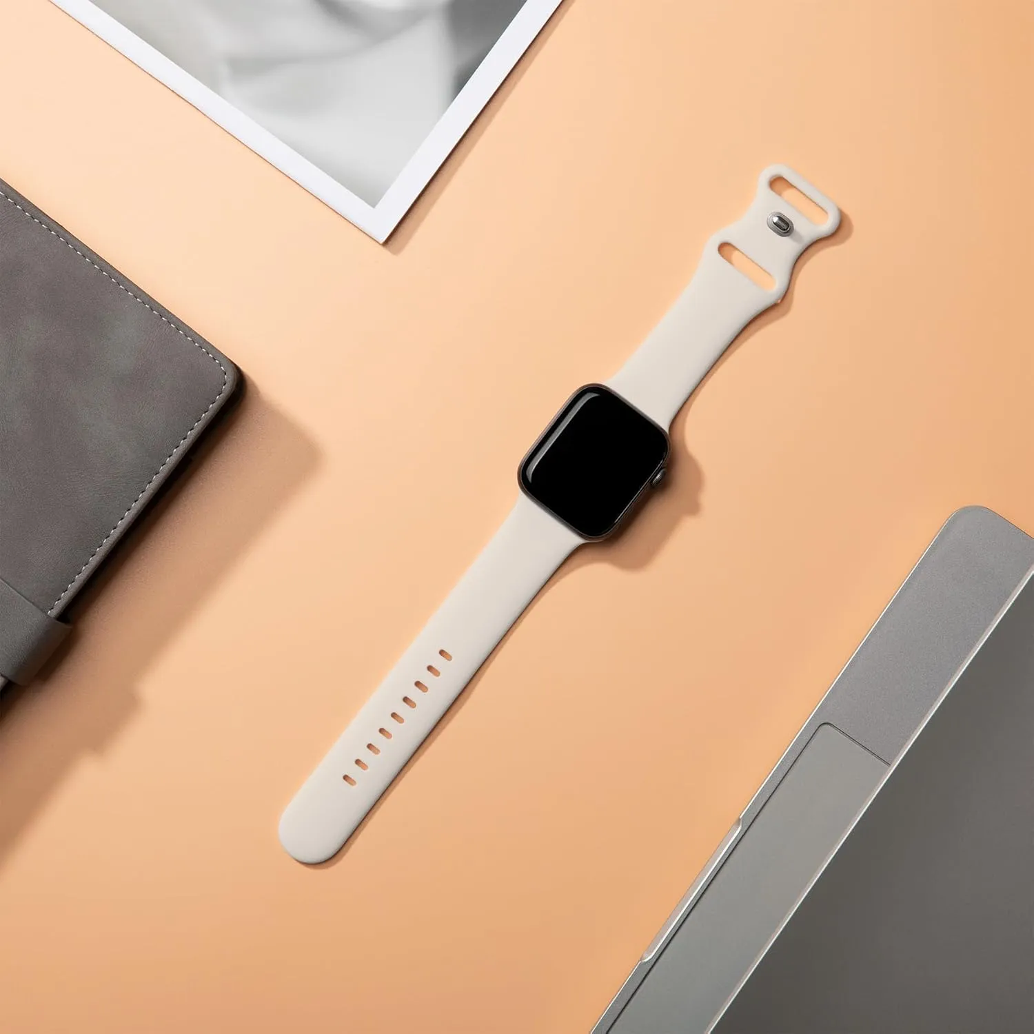 Sport Bands Compatible with Apple Watch 42mm 44mm 45mm 46mm 41mm 38mm 40mm for Women Men, Soft Silicone Strap for iWatch Wristband Series SE 10 9 8 7 6 5 4 3 2 1