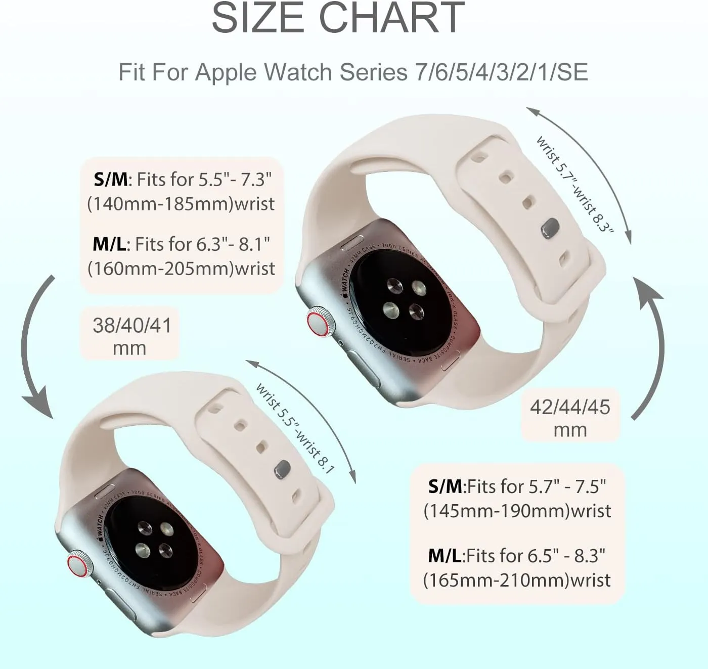 Sport Bands Compatible with Apple Watch 42mm 44mm 45mm 46mm 41mm 38mm 40mm for Women Men, Soft Silicone Strap for iWatch Wristband Series SE 10 9 8 7 6 5 4 3 2 1