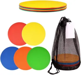 Spot Markers 9 Inch Non Slip Rubber Agility Markers Flat Field Cones Soccer Basketball Cones for Training and Drills (10pcs)