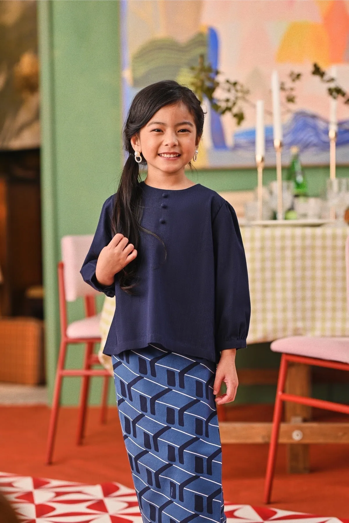 The Capai Princess Blouse - Navy Blue