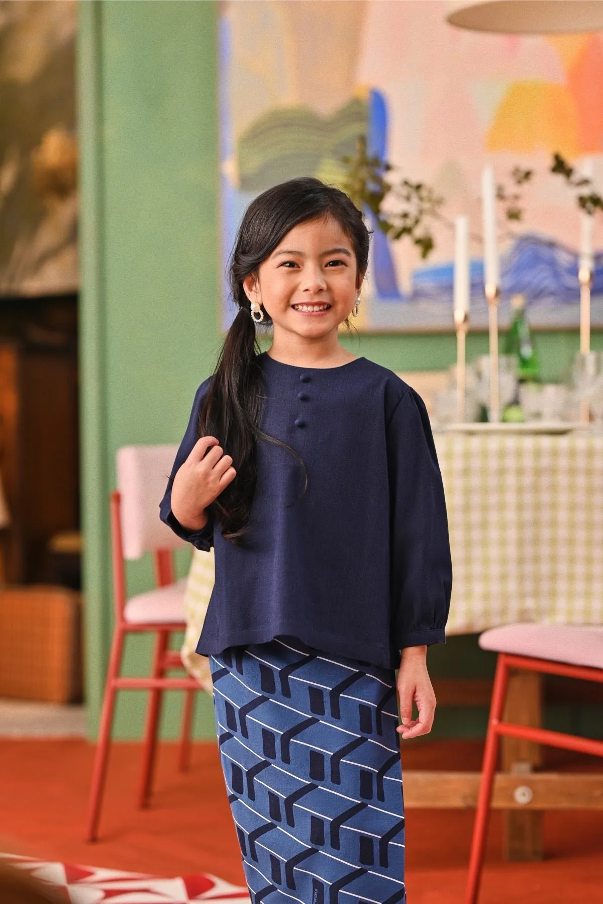 The Capai Princess Blouse - Navy Blue